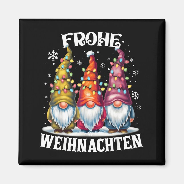 Imán Frohe Weihnachten German Gnome Christmas Decoratio (Frente)