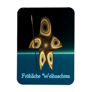 Imán Frohliche Weihnachten - Cazador inuit fractal