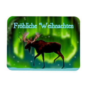 Imán Frohliche Weihnachten - Moose de las luces del nor