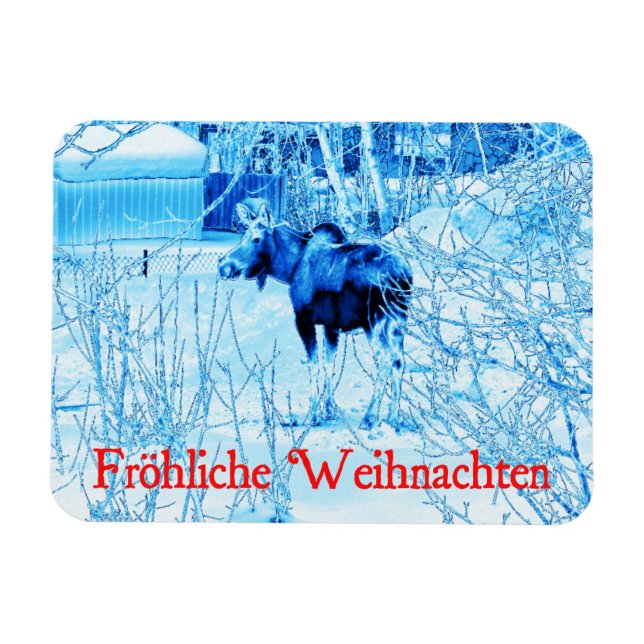 Imán Frohliche Weihnachten - Moose urbano (Horizontal)