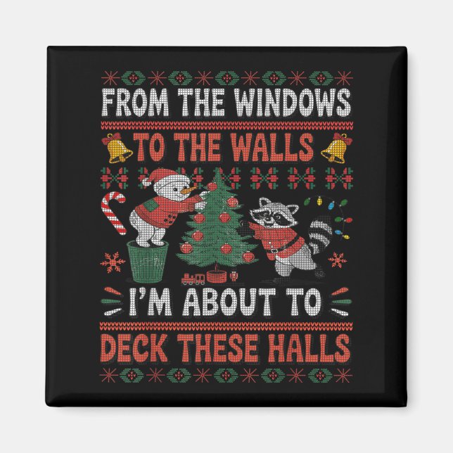 Imán From The Windows To The Walls Raccoon Christmas Ug (Frente)