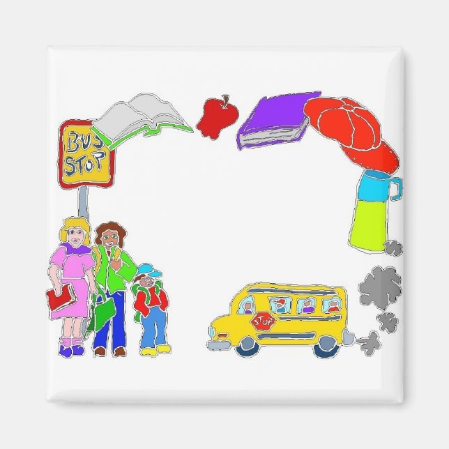 Imán Frontera de iconos escolares (Frente)