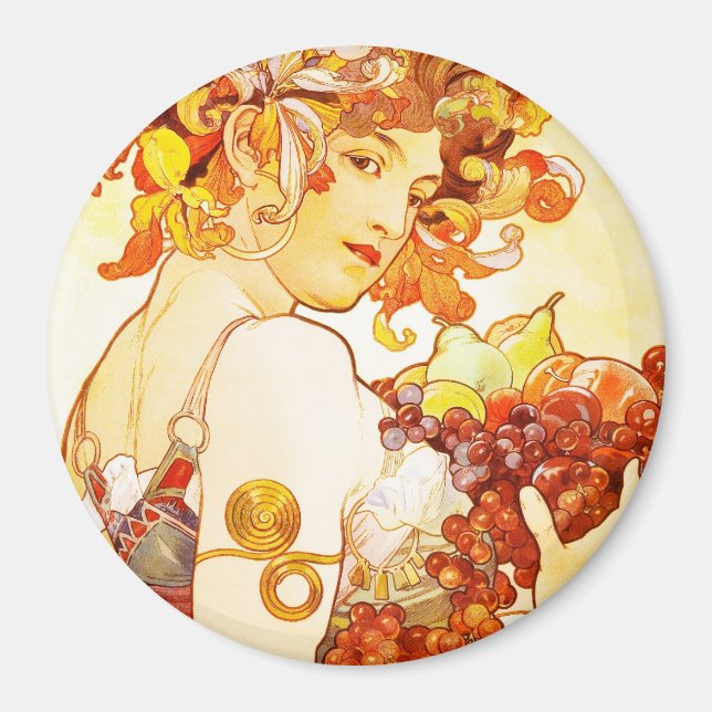 Imán Fruta, Alphonse Mucha - Magnet (Frente)
