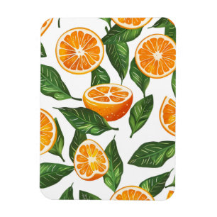 Imán Fruta Botánica Naranja Cítrico Sin Costuras