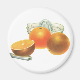 Imán Fruta culinaria vintage, Naranjas maduros Juicer d