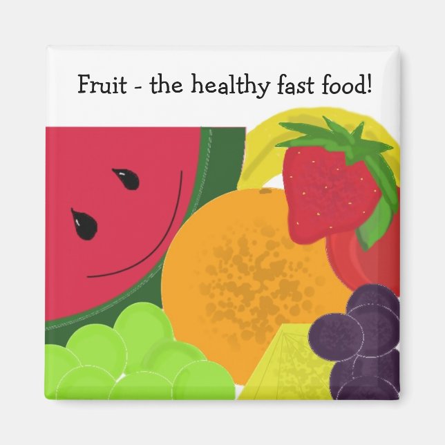 Imán Fruta de la comida rápida saludable (Frente)