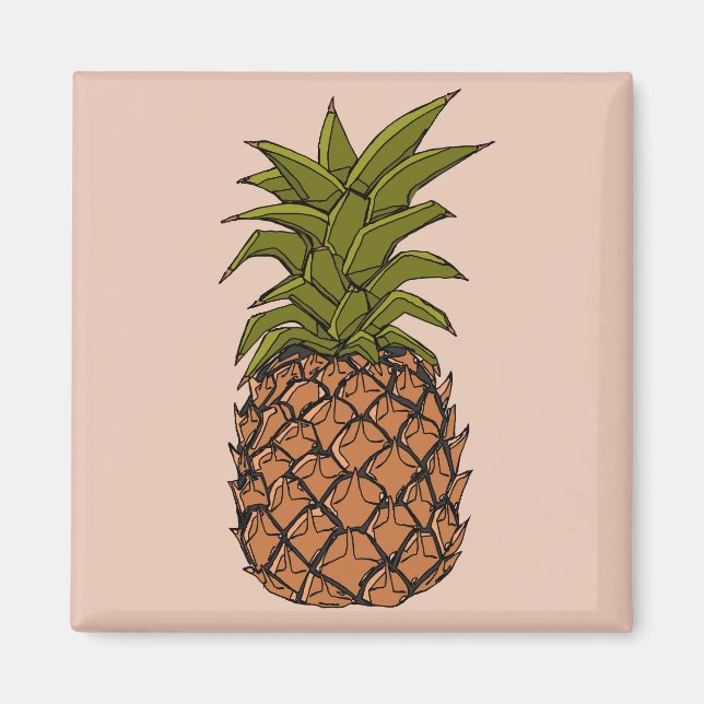 Imán Fruta de Piña Vintage (Frente)