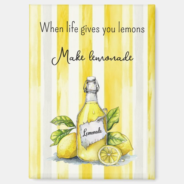Imán Frutas Amarillas Limones Hacen Limonada (Anverso)
