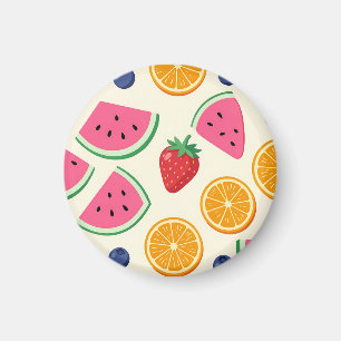 Imán Frutas Coloridas de Verano Sandía Naranja
