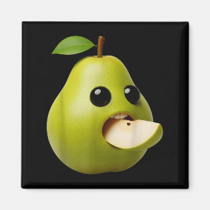 Imán Frutas Niche Divertidas Pera Meme Rotura Cerebral