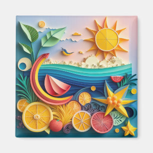 Imán Frutas tropicales 3D