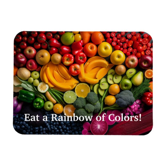 Imán Frutas Verduras Recordatorio de nutrición alimenta (Horizontal)