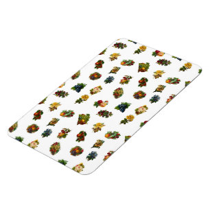 Imán Frutas y flores de época