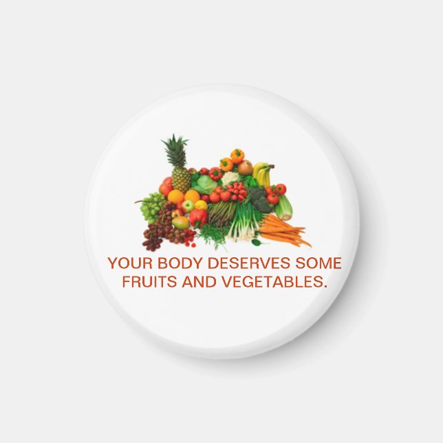 Imán Frutas y imanes personalizados de verduras. Coma S (Frente)
