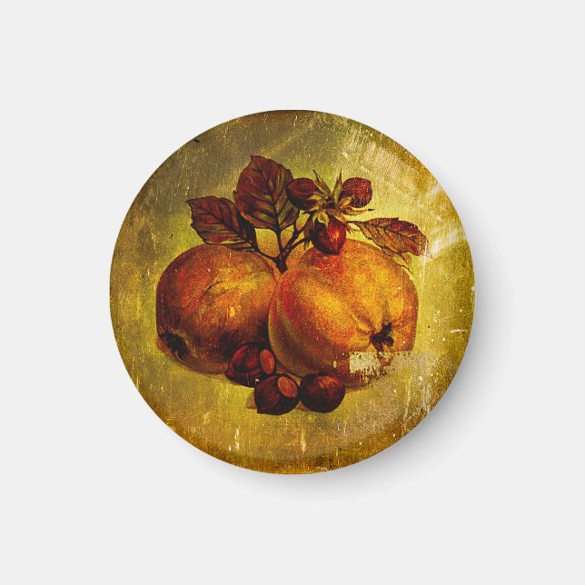 Imán Fruto amarillo vintage (Frente)