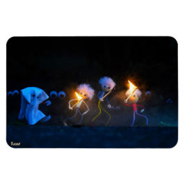 Imán Fubby's op spooktocht, halloween grap.
