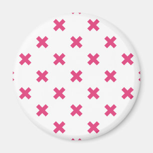 Imán Fuchsia cruza puntos en blanco
