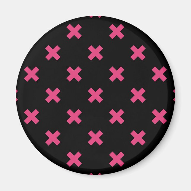 Imán Fuchsia cruza puntos en negro (Frente)