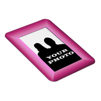 Imán Fuchsia Frame Your Photo Premium Magnet Template