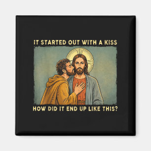 Imán Fue solo un beso jesus & judas meme divertido