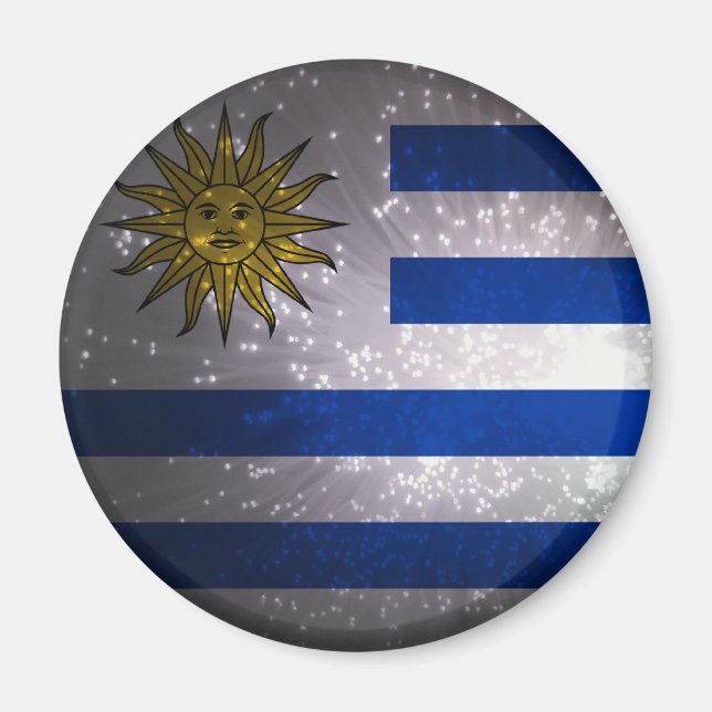 Imán Fuego de bandera de Uruguay (Frente)