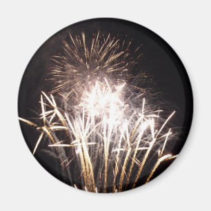 Imán Fuegos artificiales blancos y dorados I Celebració