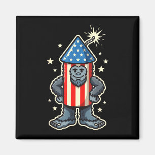 Imán Fuegos artificiales divertidos de bigfoot 4 de jul