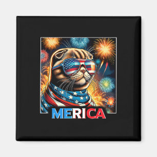 Imán Fuegos artificiales Patriótico Escocia Fold Cat Me