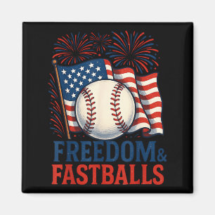 Imán Fuegos Artificiales Patrióticos Béisbol 4 de Julio
