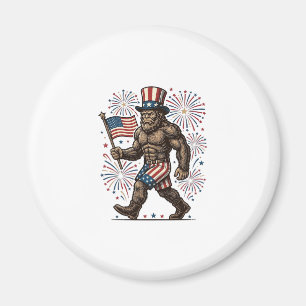 Imán Fuegos Artificiales Patrióticos Sasquatch Grabado