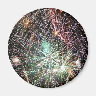 Imán Fuegos artificiales verdes en la noche