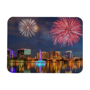 Imán Fuegos artificiales y fuente del lago Eola de Orla