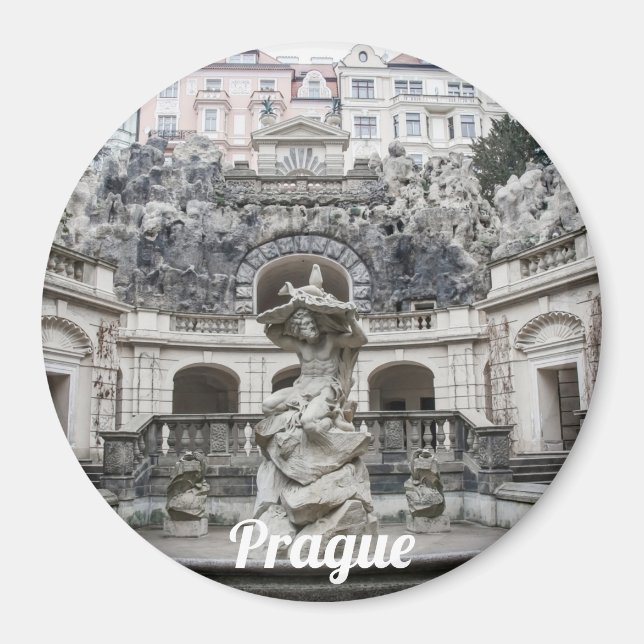 Imán Fuente con estatua de Neptuno en Praga (Frente)