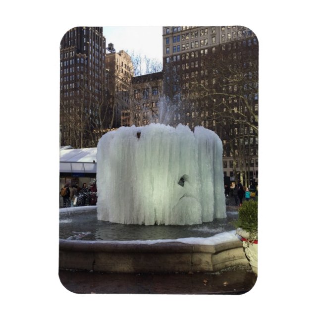 Imán Fuente de hielo congelada Bryant Park New York Cit (Vertical)