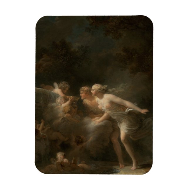Imán Fuente del amor de Jean-Honore Fragonard (Vertical)