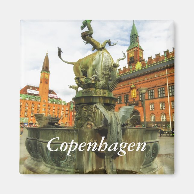 Imán Fuente del Dragón en Copenhague (Frente)