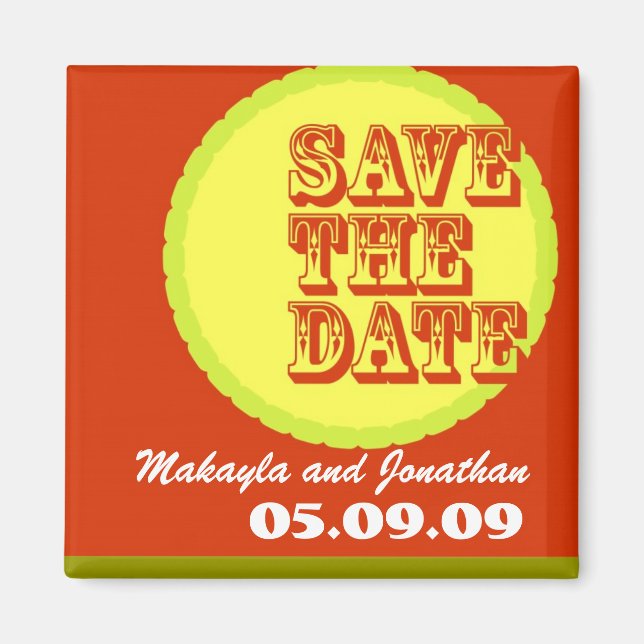 Imán Fuentes y colores modernos y retro (Frente)