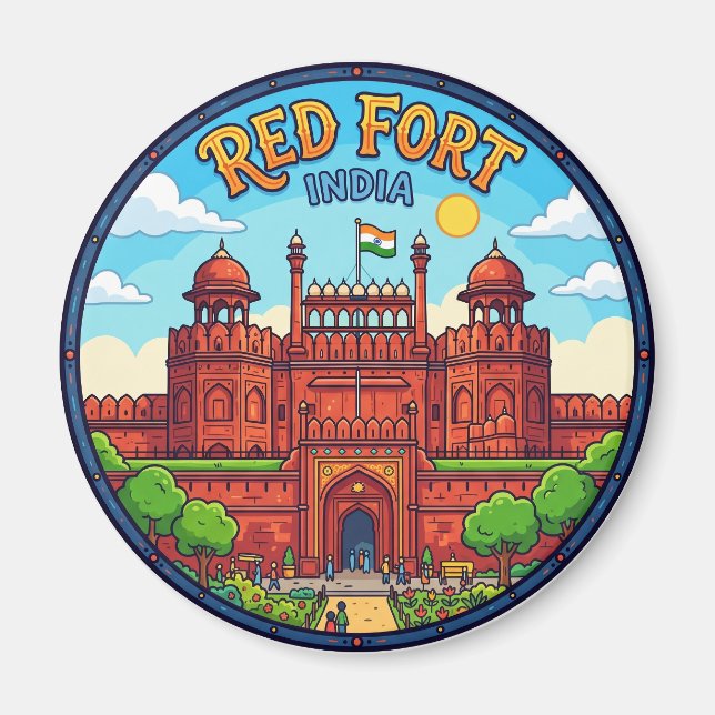 Imán Fuerte Rojo India (Frente)