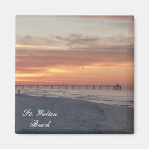 Imán Fuerte. Walton Beach Sunrise Photo Magnet Sunset