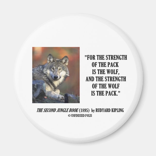 Imán Fuerza de Rudyard Kipling de la cita del lobo del  (Frente)