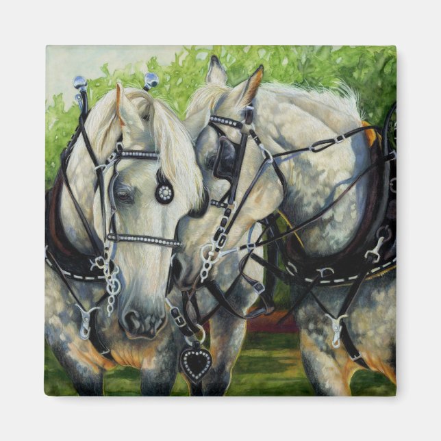 Imán Fuerza silenciosa - Equipo de caballos Percheron (Frente)