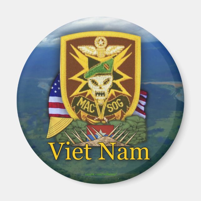 Imán fuerzas especiales boinas verdes mac v sog nam Mag (Frente)