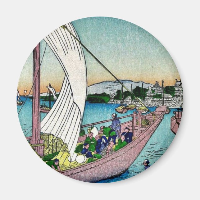 Imán Fukeiga por Ando, Hiroshige Ukiyoe (Frente)