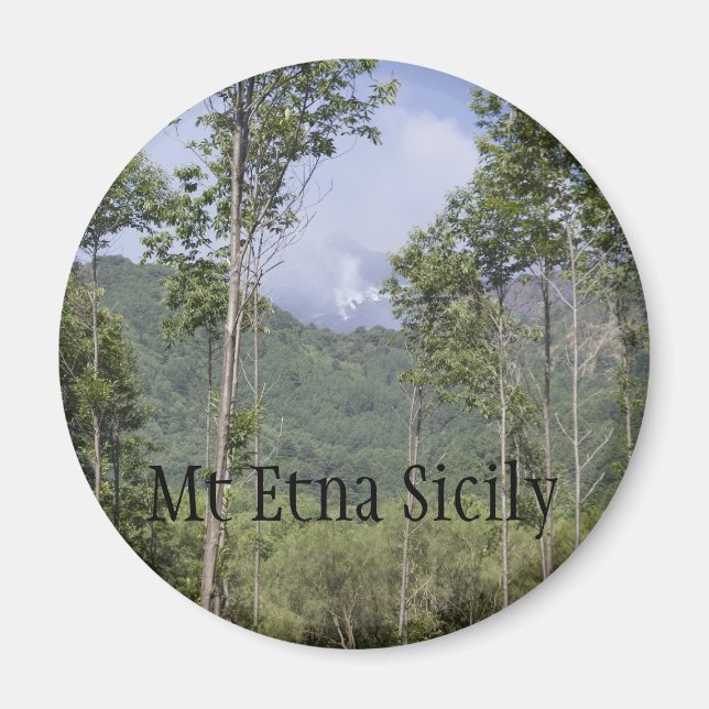Imán Fumar el Etna a través de los árboles (Frente)