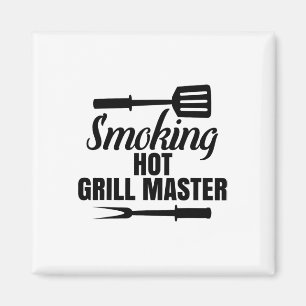 Imán Fumar El Grill Caliente Maestro Bbq Rey Reina Del