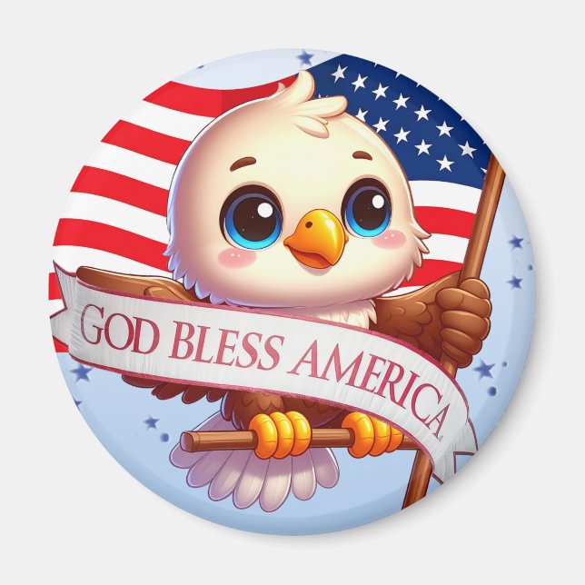 Imán Fun Bald Eagle Wildlife Bird Animal Graphic 🦅🇺🇸 (Frente)
