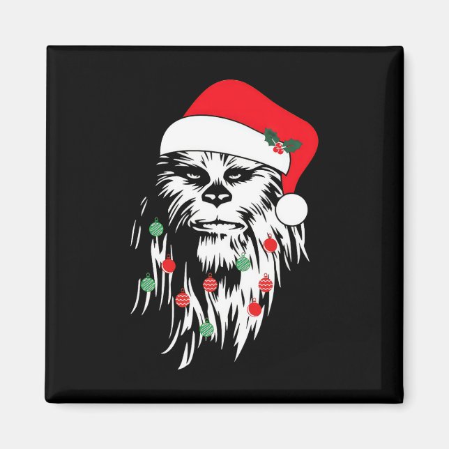 Imán Fun Bigfoot Face Santa Hat Cute Xmas Navidades (Frente)