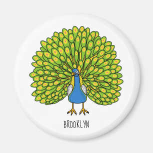 Imán Fun bright peacock bird illustration