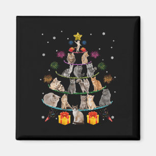 Imán Fun Cats Árbol de Navidad Meowy Xmas Cats Luz de Á