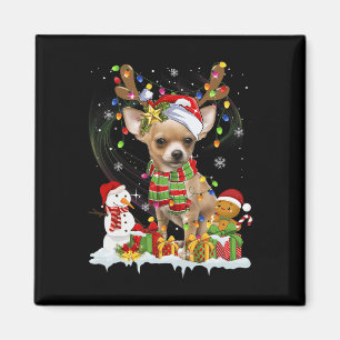 Imán Fun Chihuahua Navidades Ugly Dog Santa Hat Luces